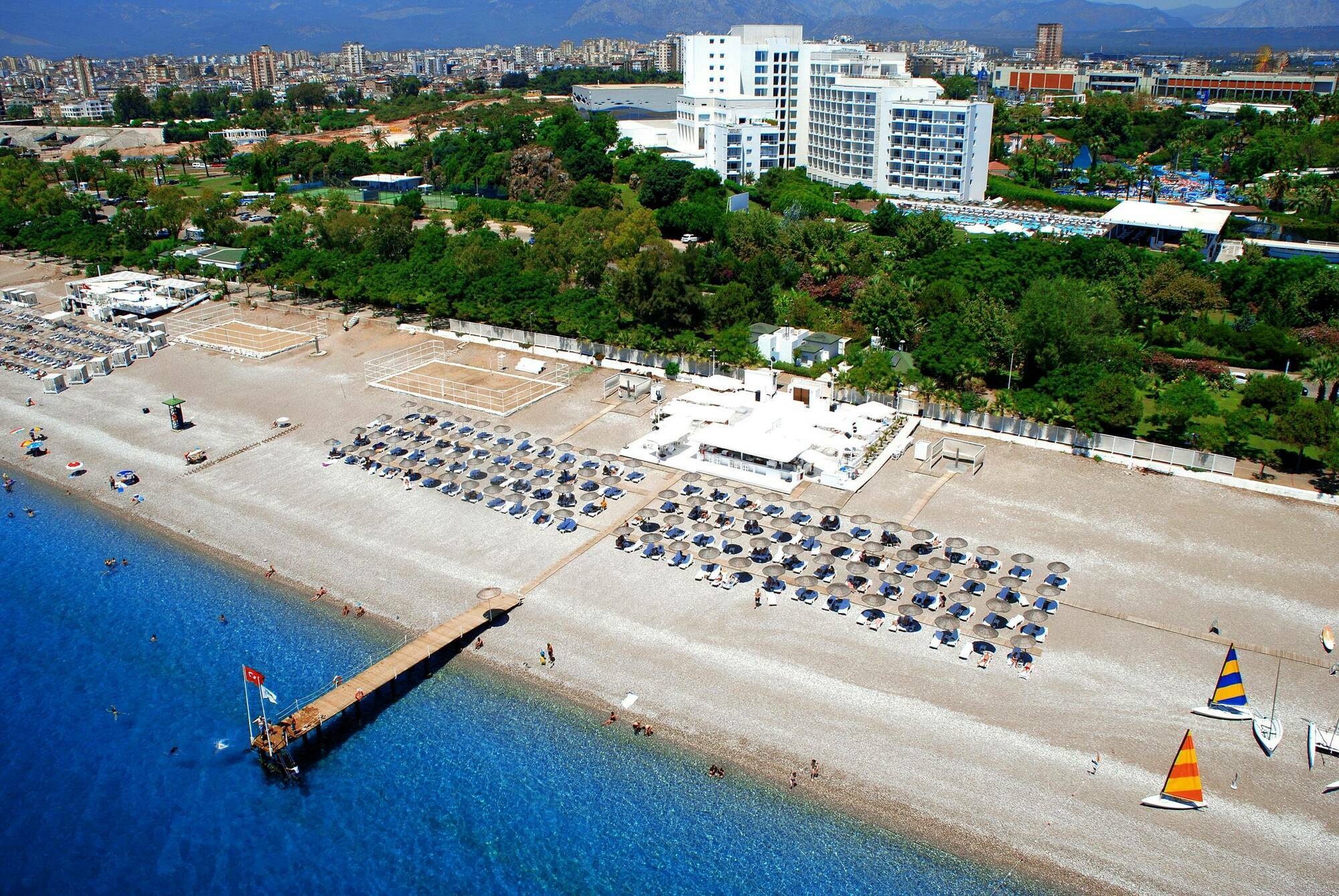 Su水上乐园酒店 安塔利亚 外观 照片 Aerial view of the beach